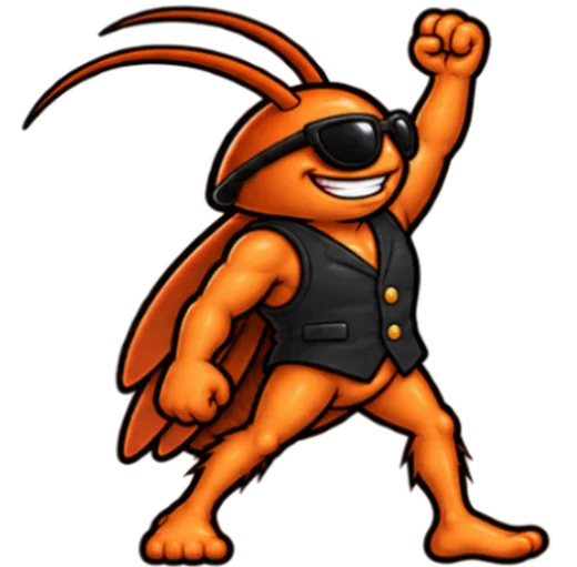 Ağa in sunglasses and a vest, fist raised