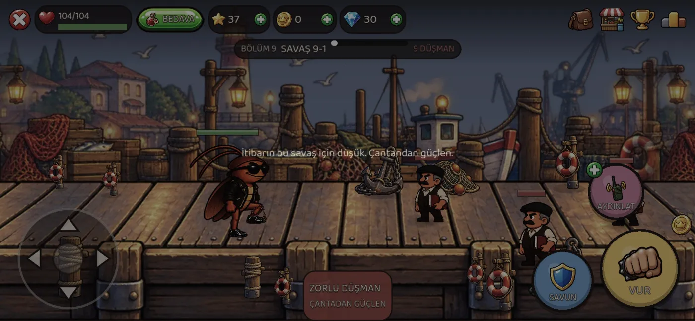 Ağa facing rivals at the harbor